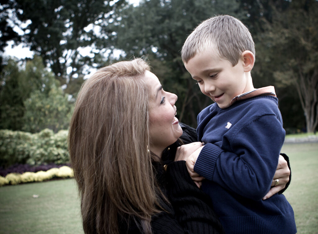 Speech Therapist Rebecca Dana with child